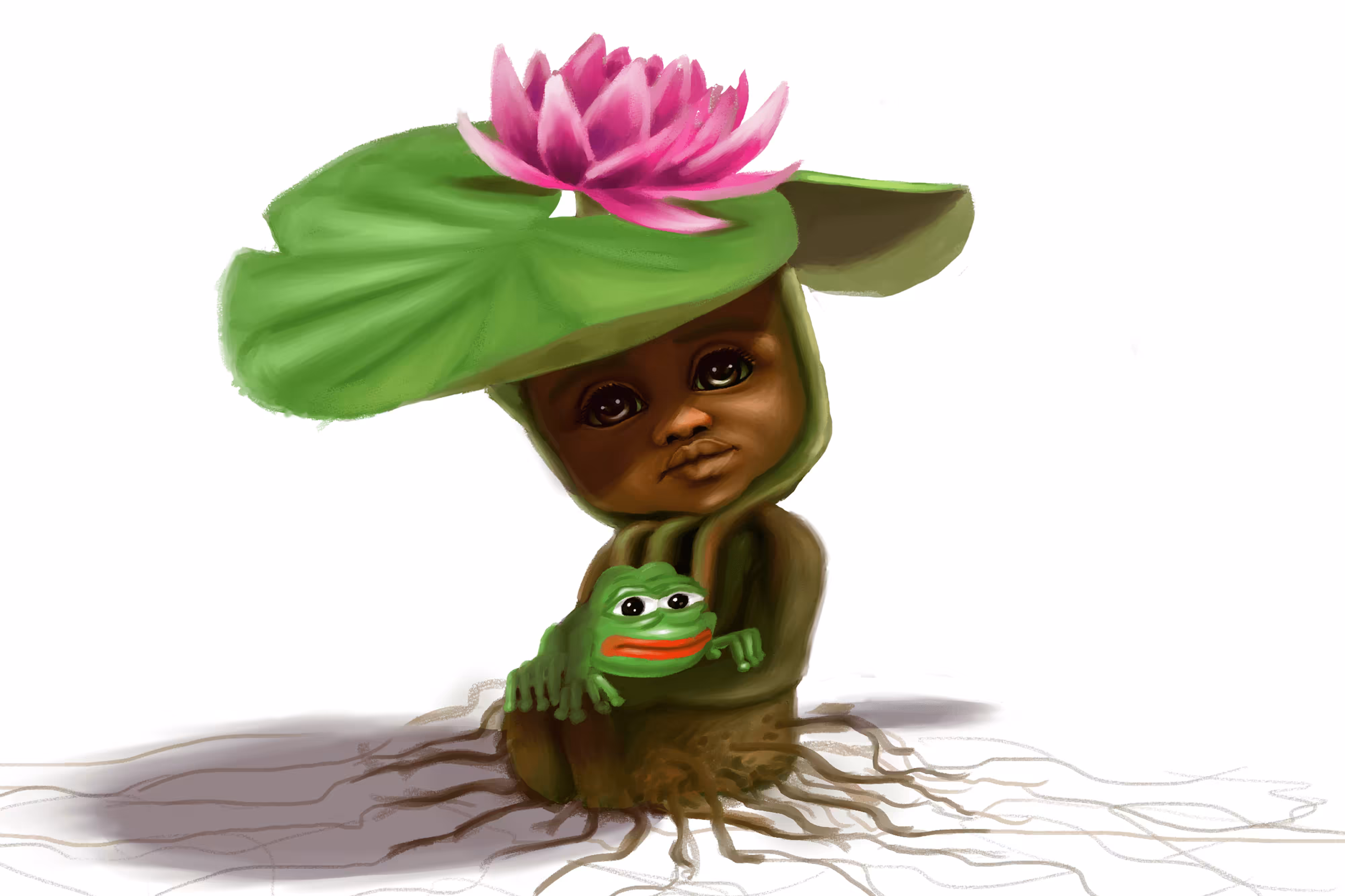 Little Lily holding Pepe