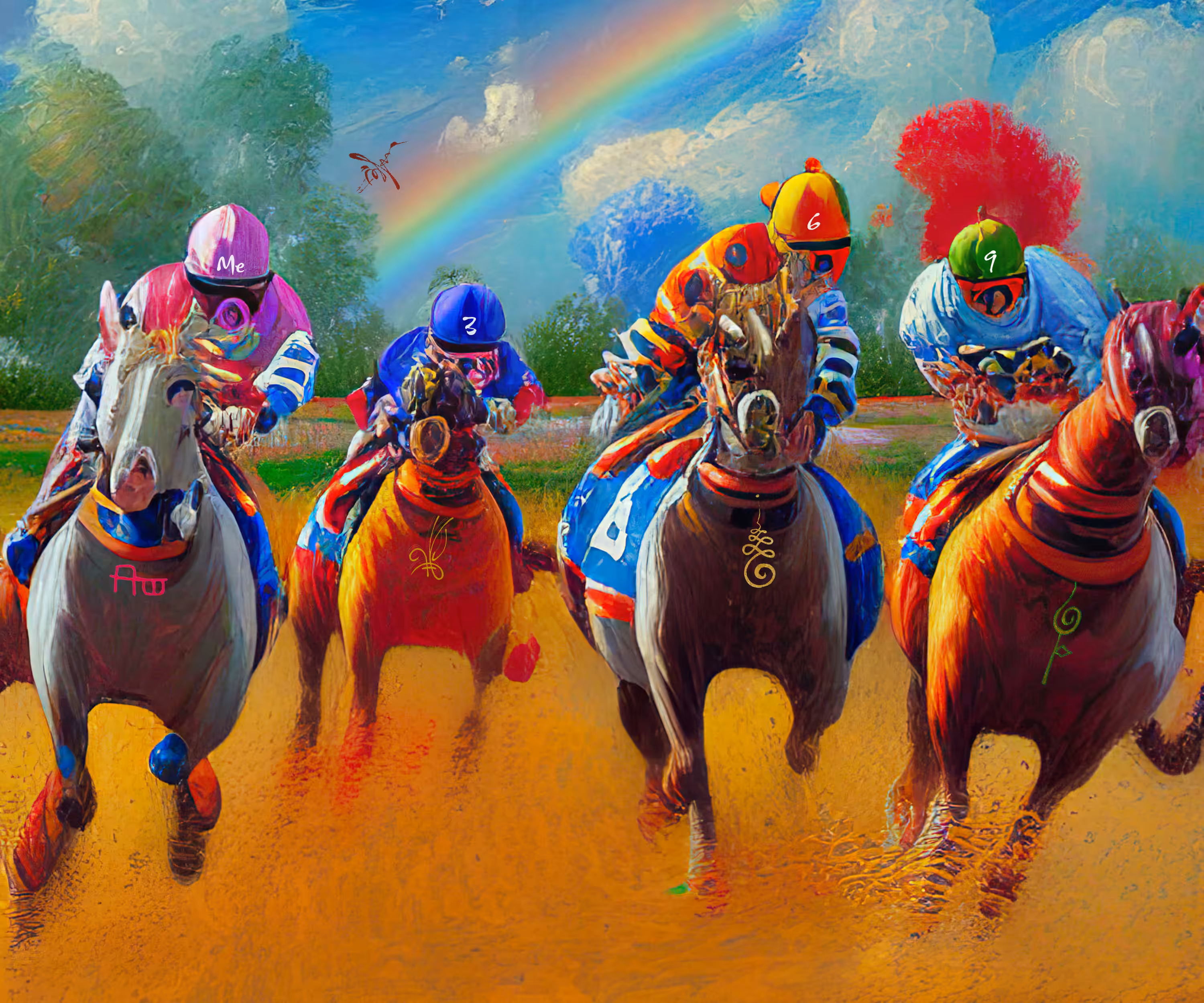 #1111 Rainbow Horses 
