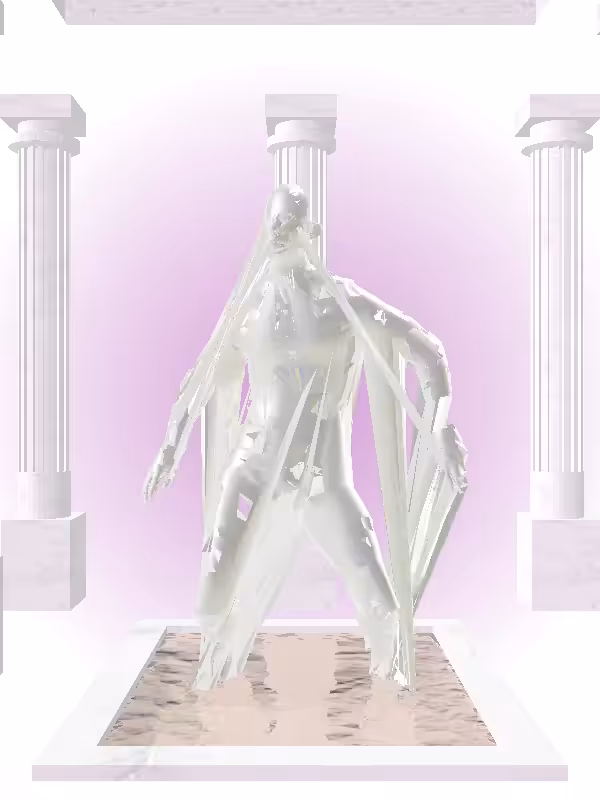 HeavenComputer: The Dancing Glitter Bluish Gold Man #265