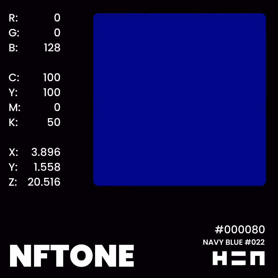 NFTONE - Navy Blue - #022 - H=N Classic Swatches Collection