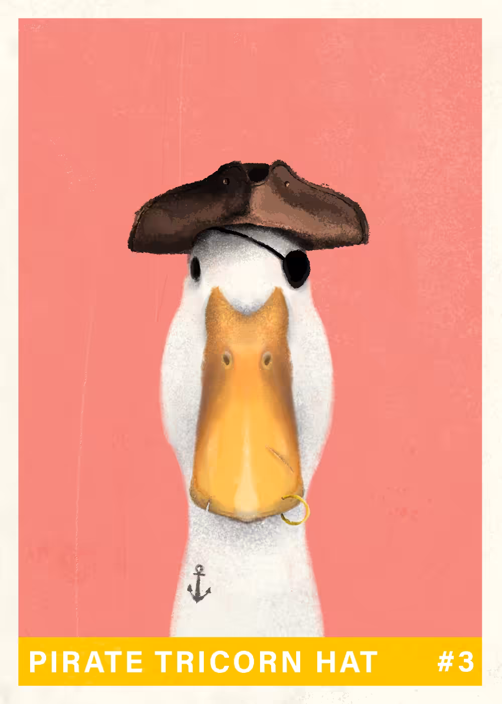 Pirate Tricorn Hat Duck card