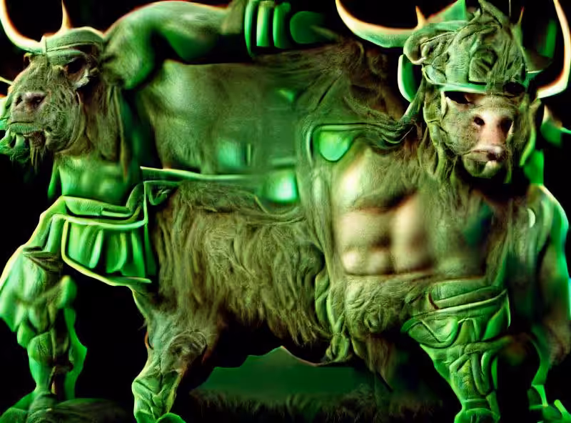 A green minotaur