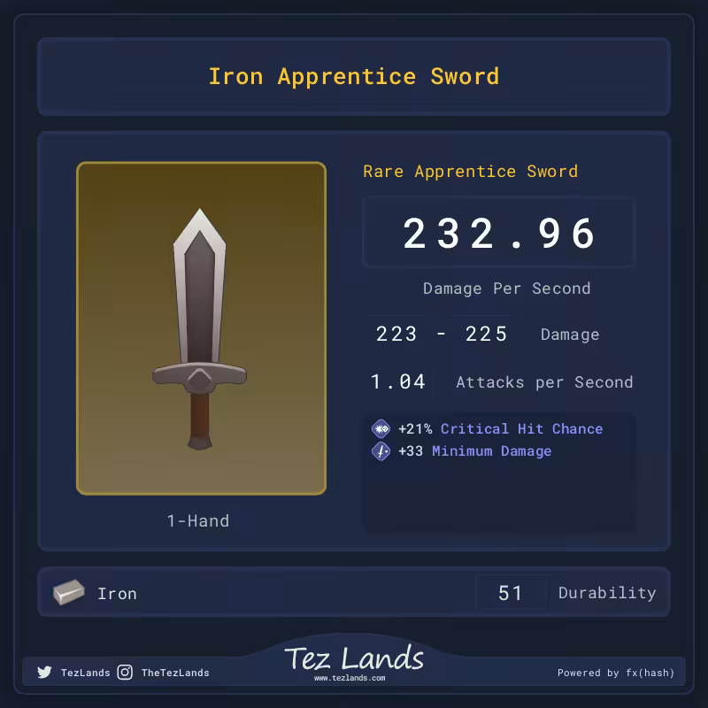 Tez Lands - Apprentice Sword #27