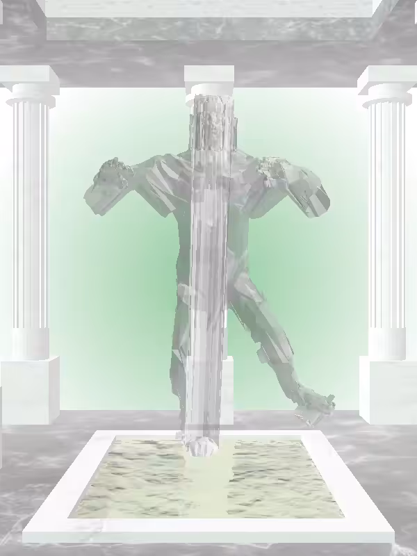 The Fading Fragmented Treading Water Phantom Grey Man #3640