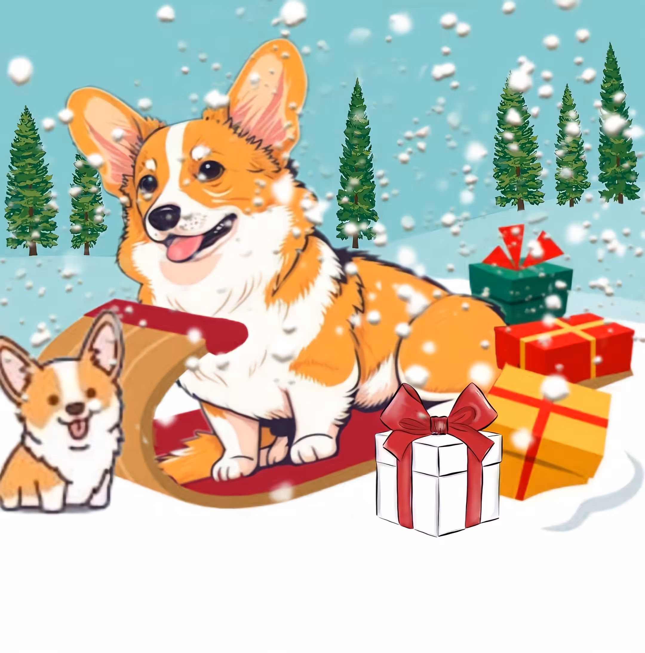 MERRY CHRISTMAS CORGI 