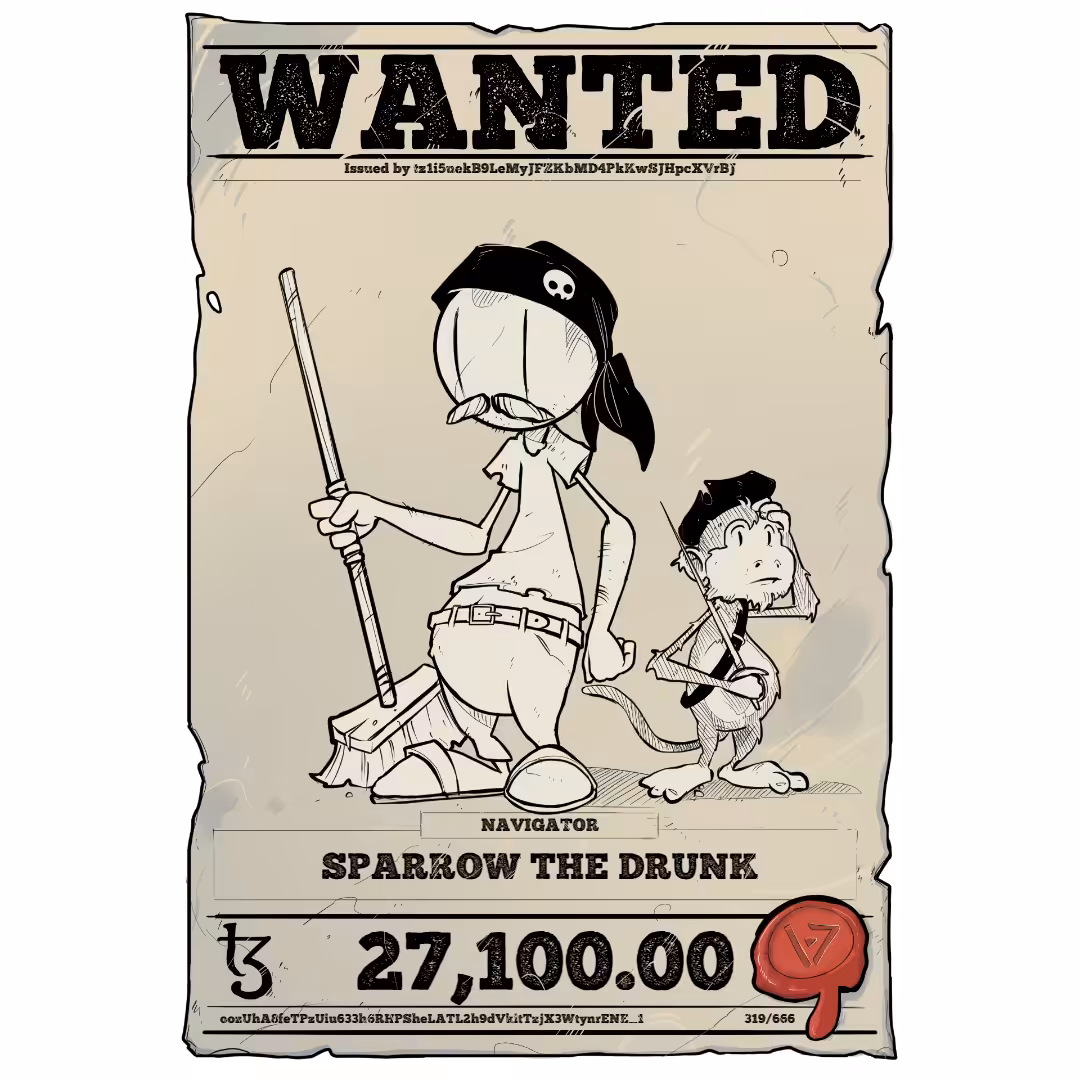 SPARROW THE DRUNK | TEZOS PIRATE 319/666