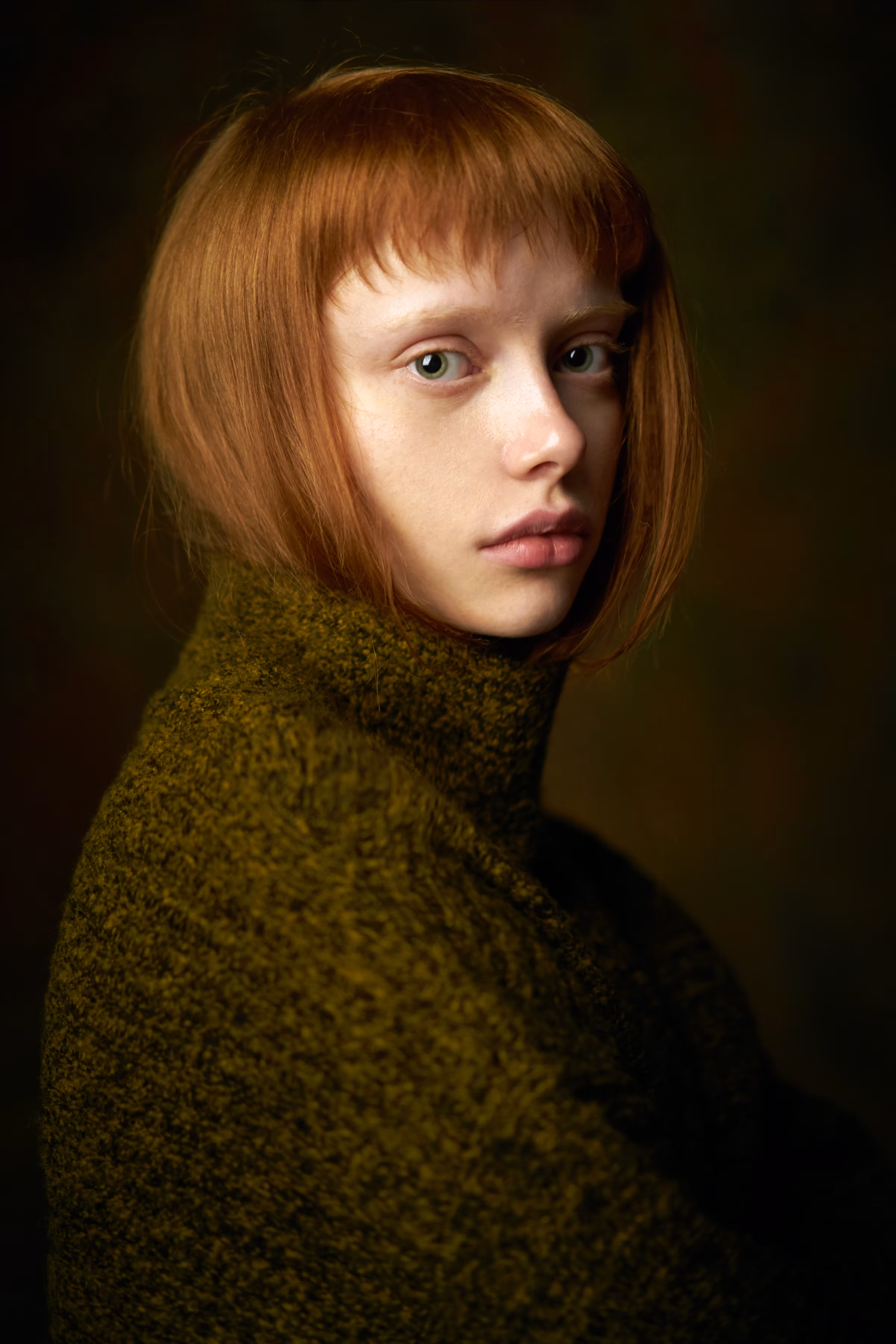Girl in green. 
