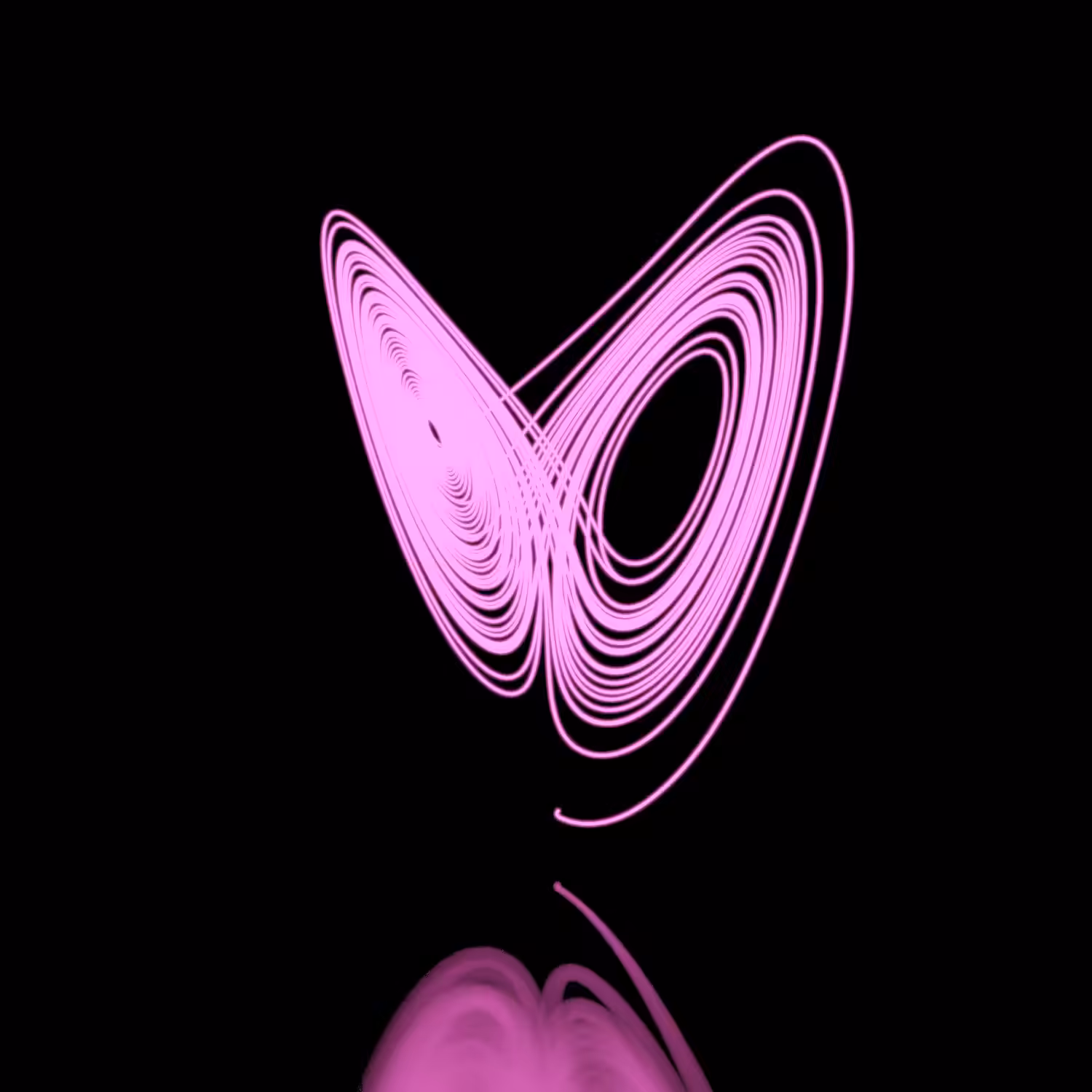 Generative Neon Strange Attractor - Mono colour - Visual Illusion - LA#2