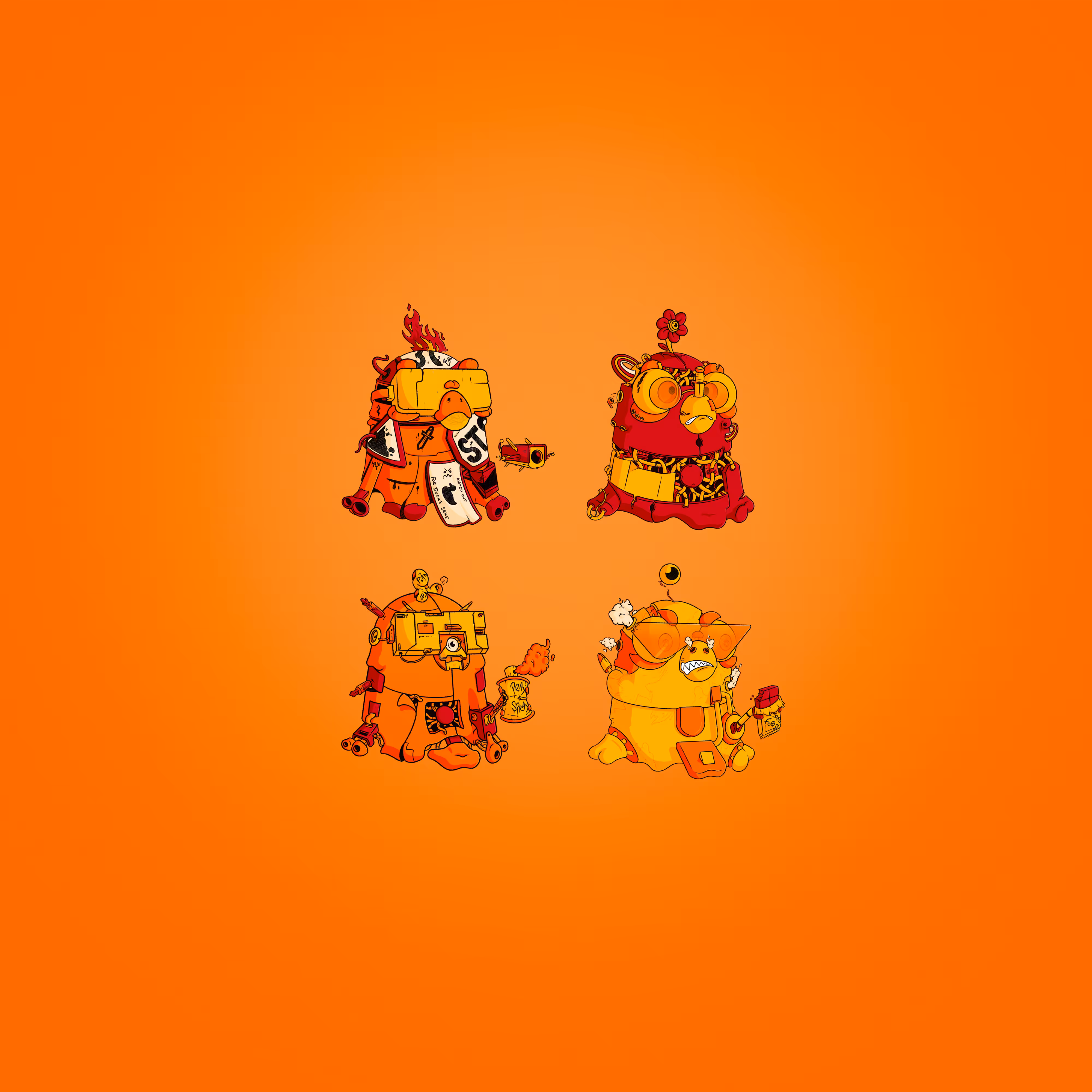 Squabble Heads: Orange Plant