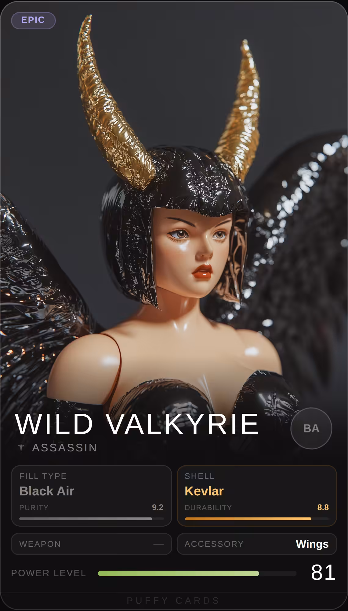 Puffy Cards: Wild Valkyrie