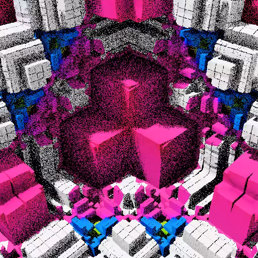 Colorful, warped cubic sponge forms #92