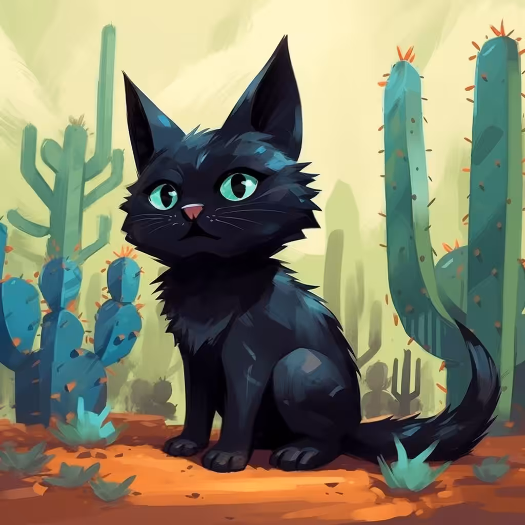 Cat in cacti