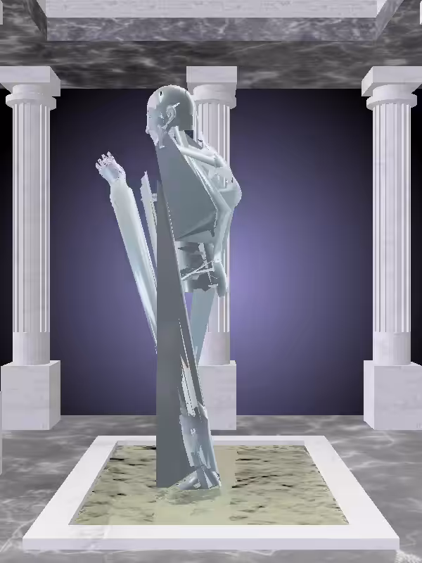 HeavenComputer: The Robotic Shimmery Blue Man #2096