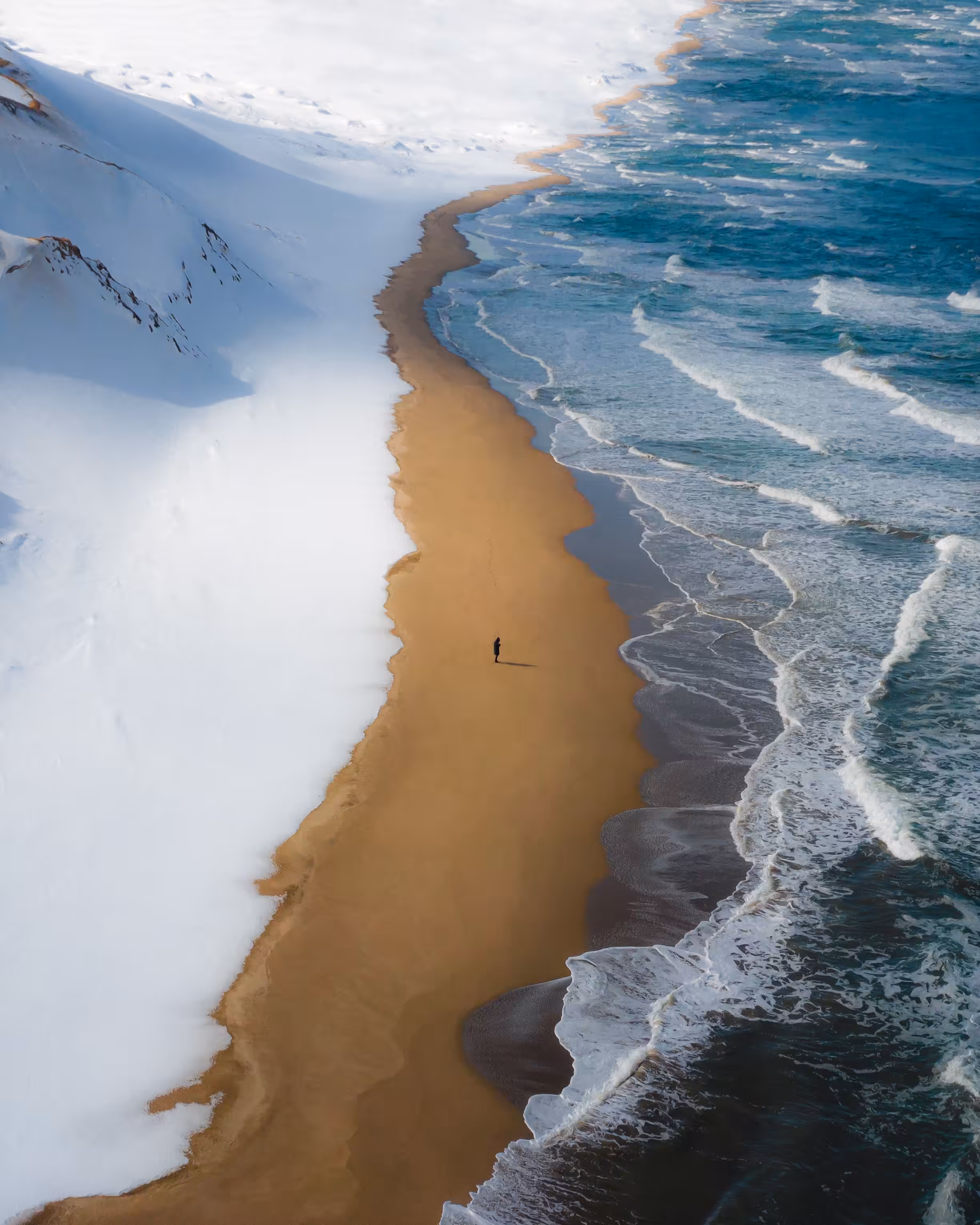 A walk along the ocean shoreline