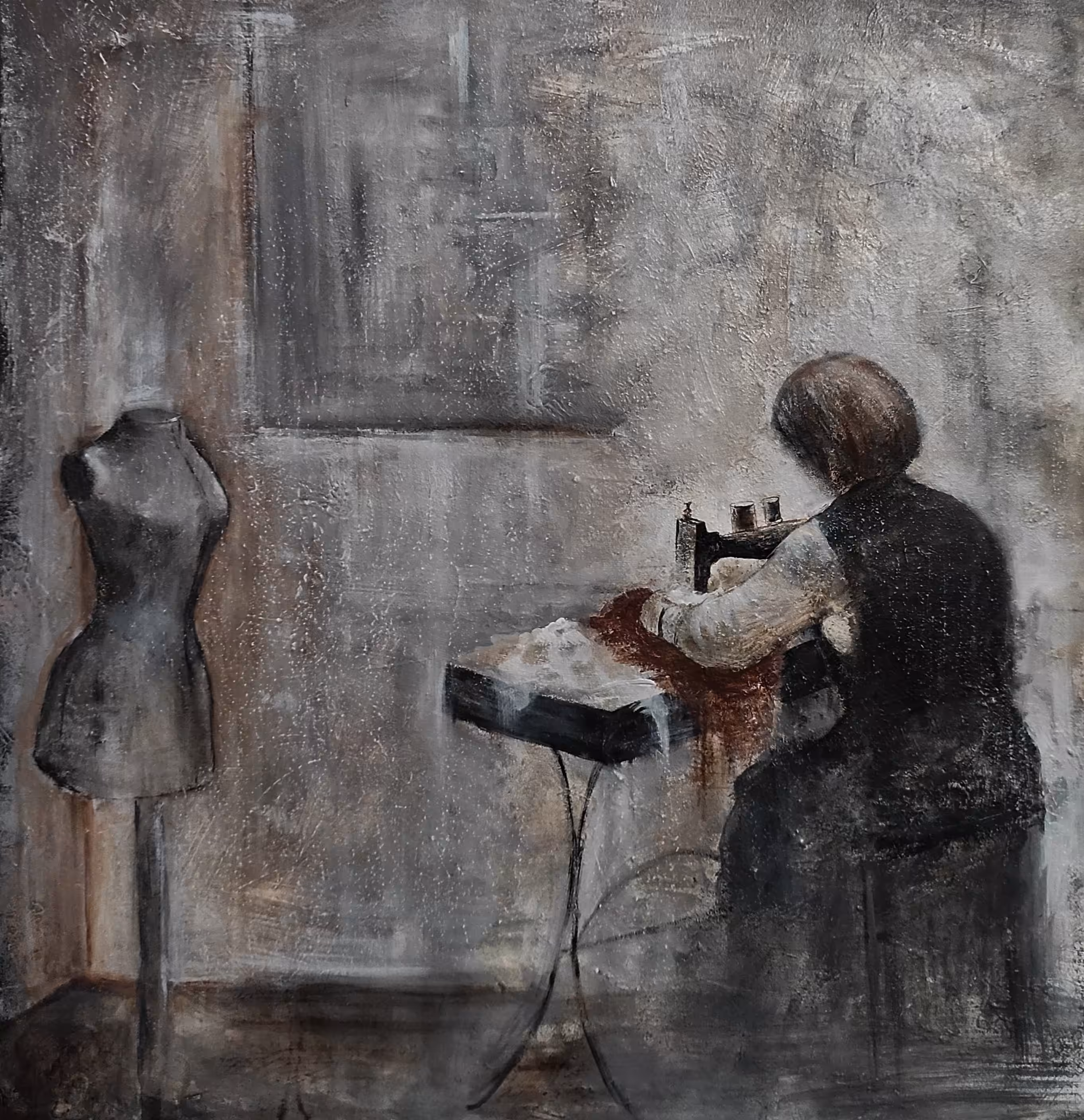 woman: Sewing Room