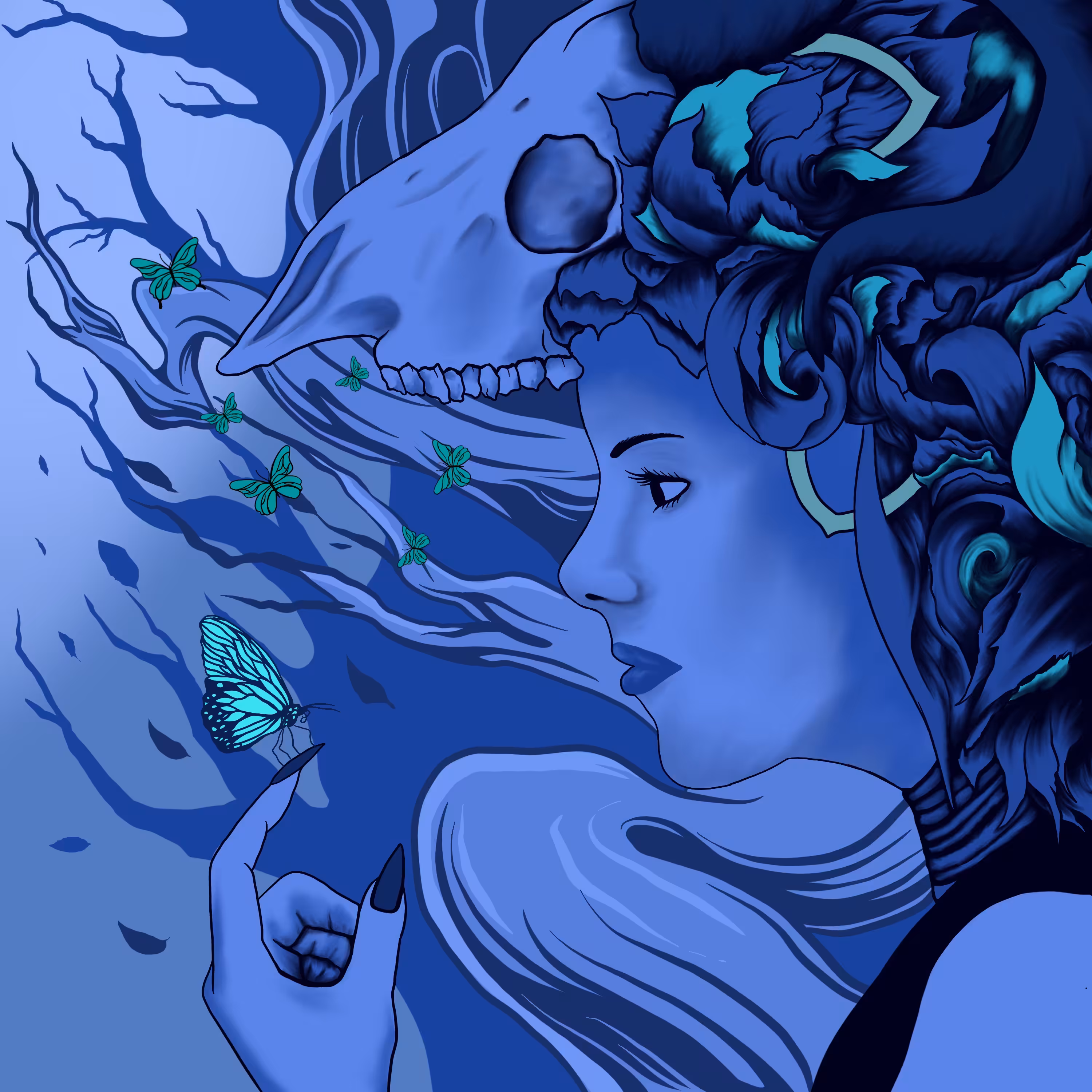with butterflies