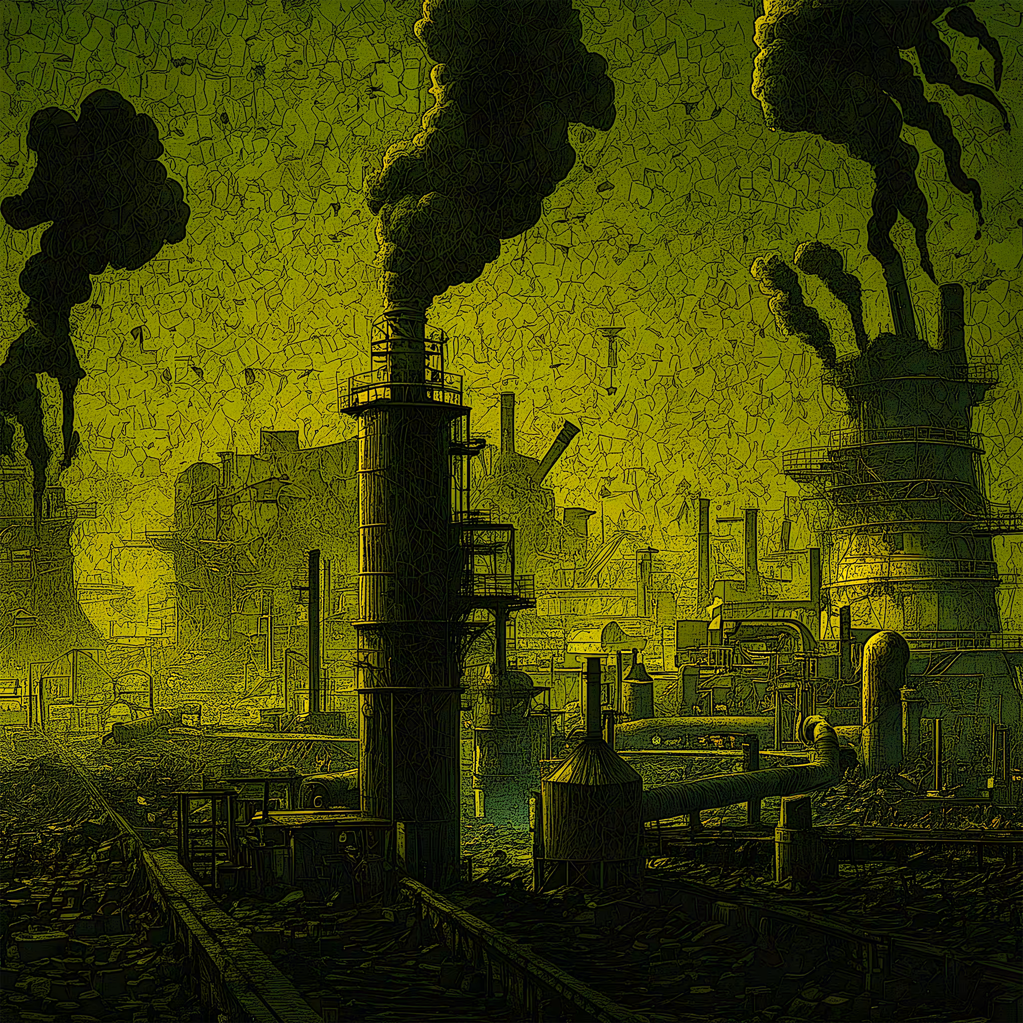 Photo Manipulation Art : Forging the Future: Smoke and Steel