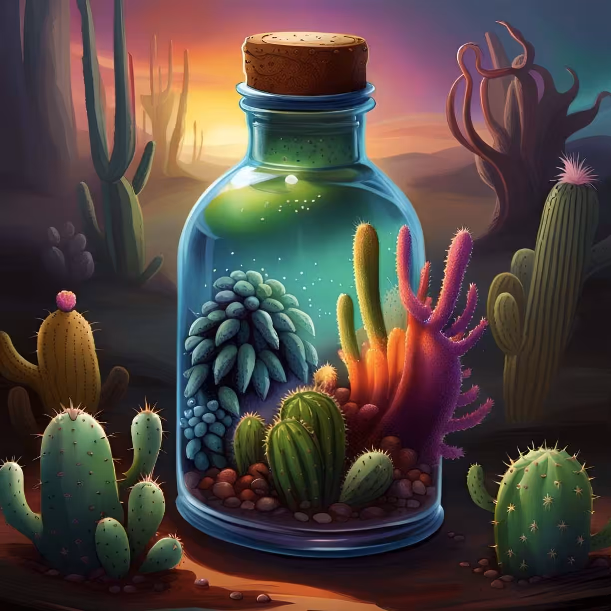 Cactus in a bottle #1