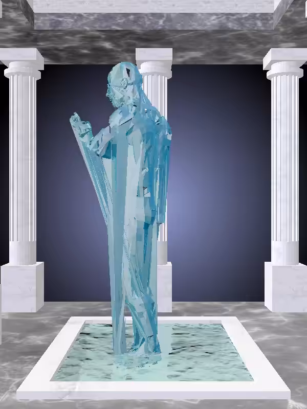 HeavenComputer: The Fading Fragmented Robotic Aqua Green Man #2764