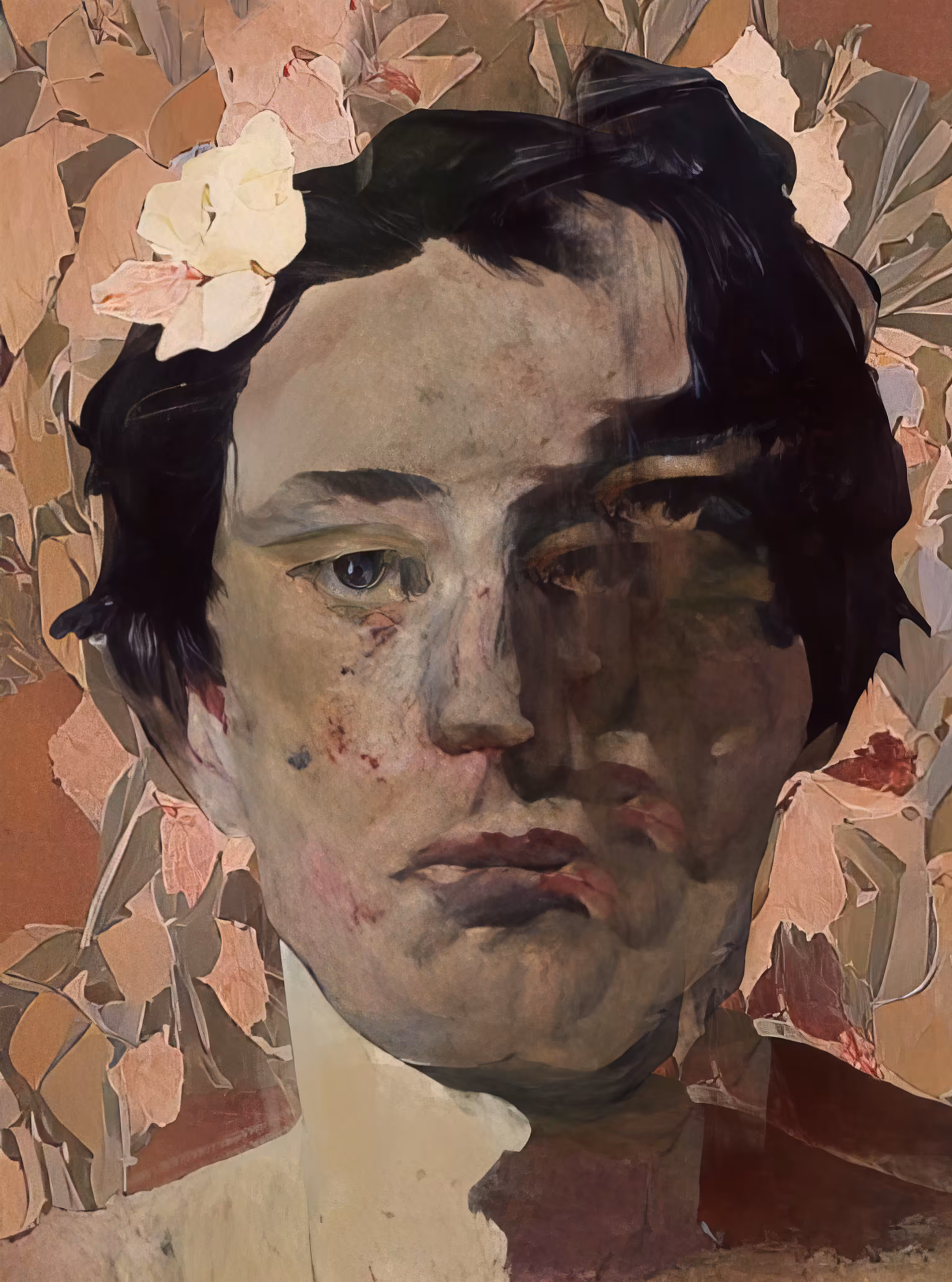 boy, flowers