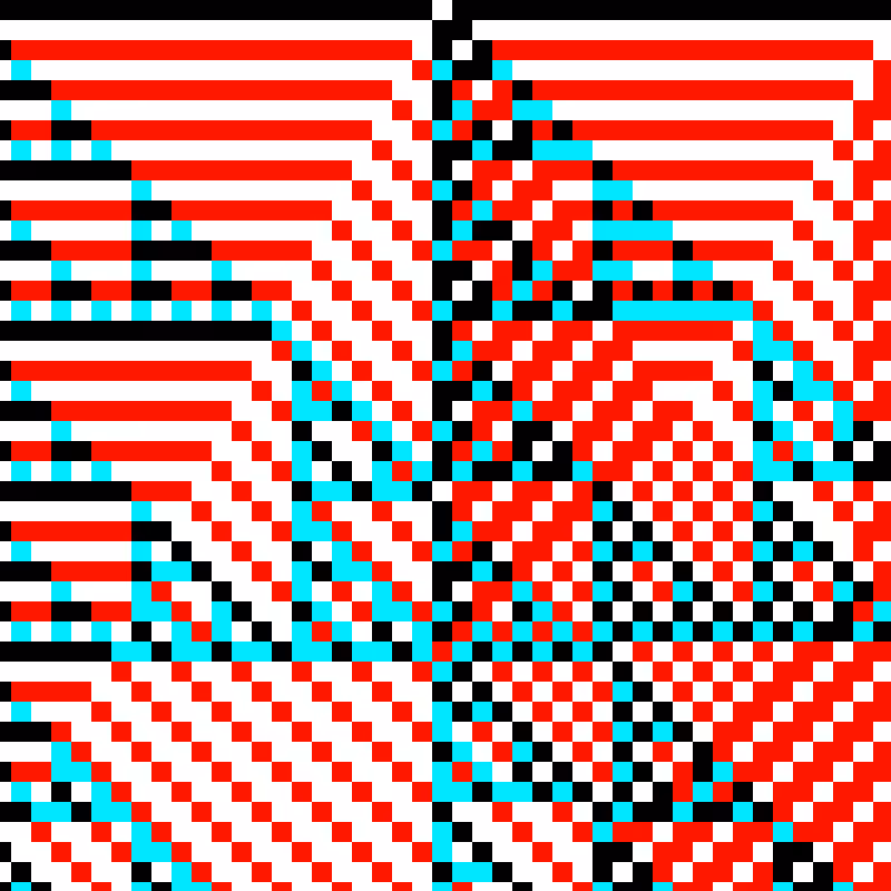 RGB Elementary Cellular Automaton #374