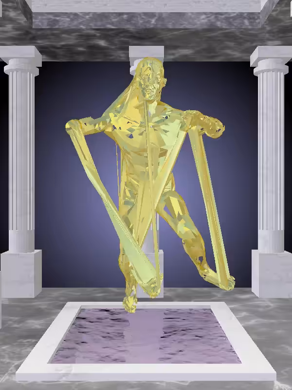 HeavenComputer: The Fragmented Treading Water Green-Golden Goblet Man #747