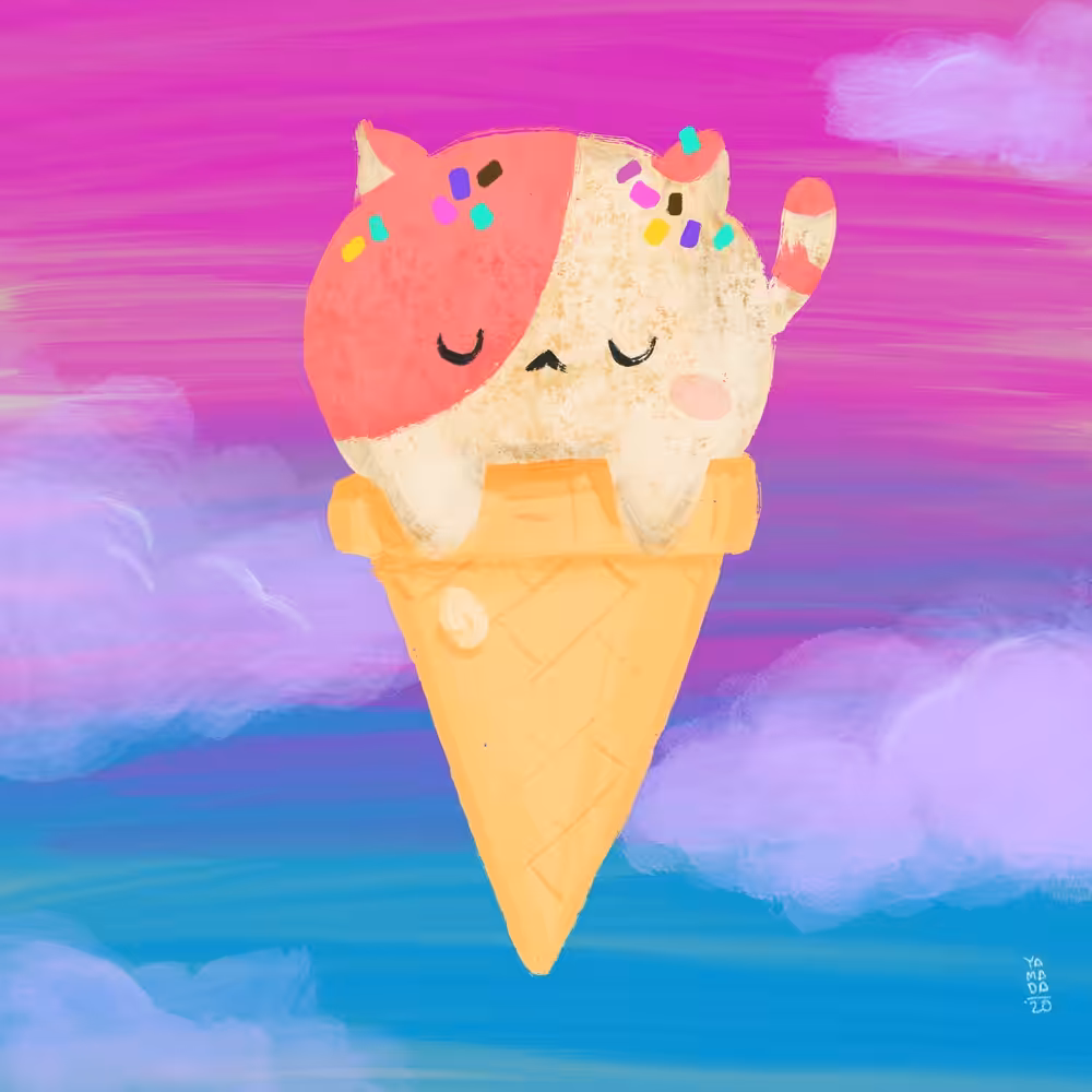 Cute kitty ice cream.