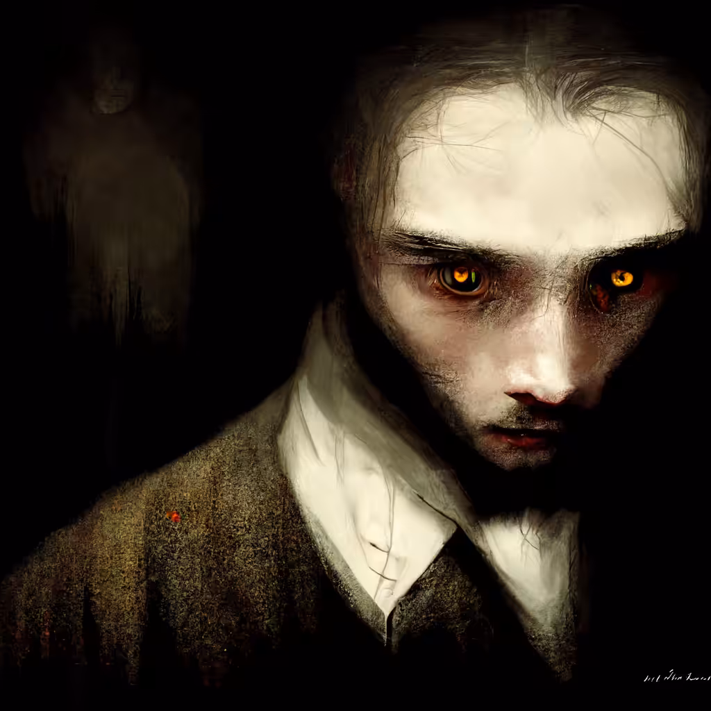 He glanced over his shoulder nervously. he was SURE something was following him in the darkness