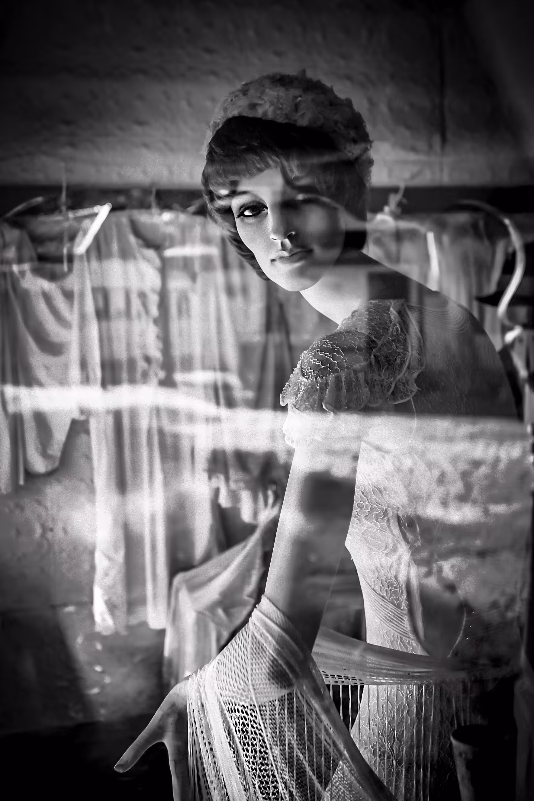 Lady in the window.