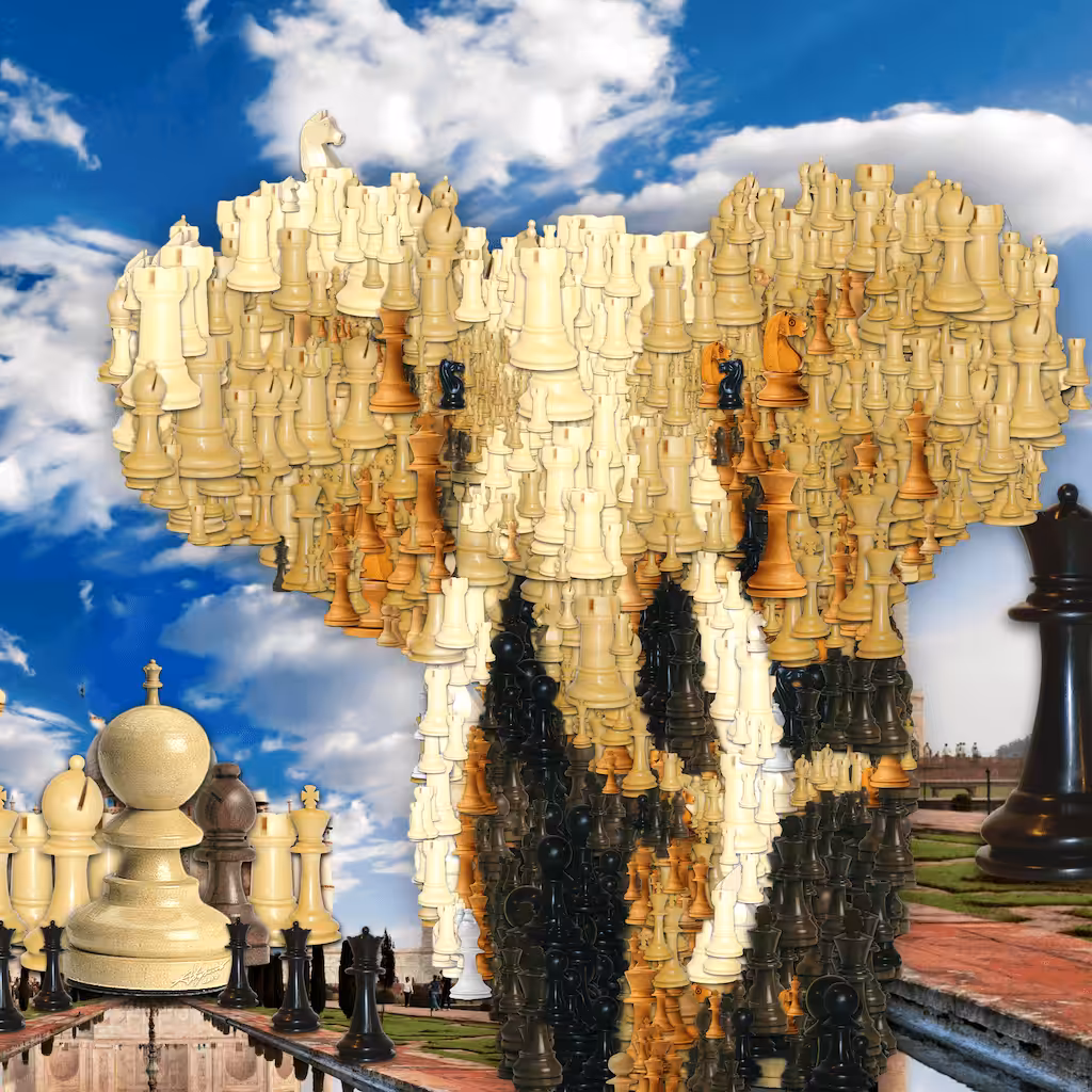 Chess Elephant in the Taj Mahal