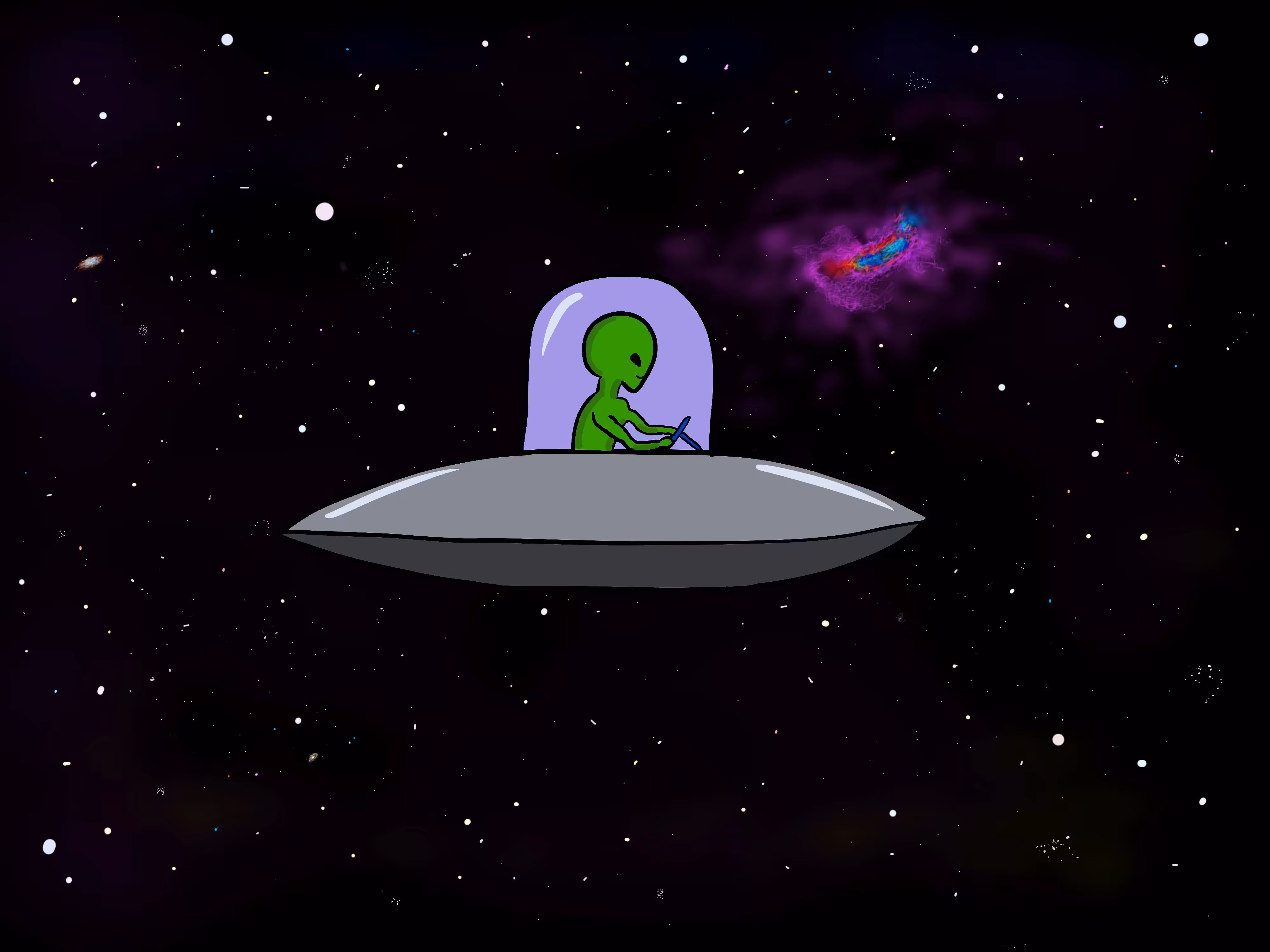 Alien going to work