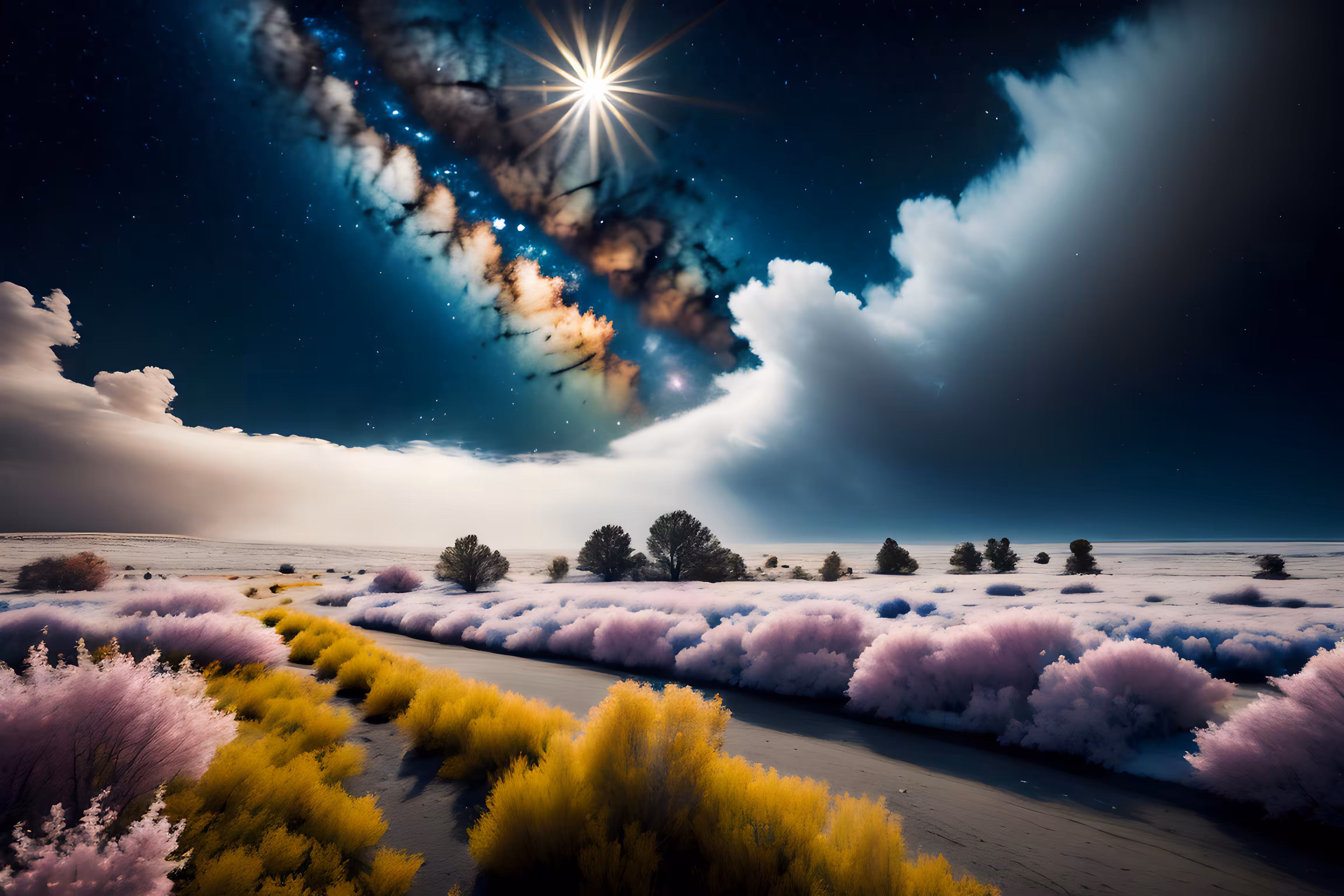 Starlit Nightfall on the Frozen Plains