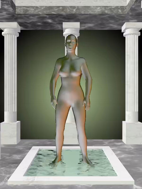 HeavenComputer: The Indifferent Olive Sunset Woman #7244