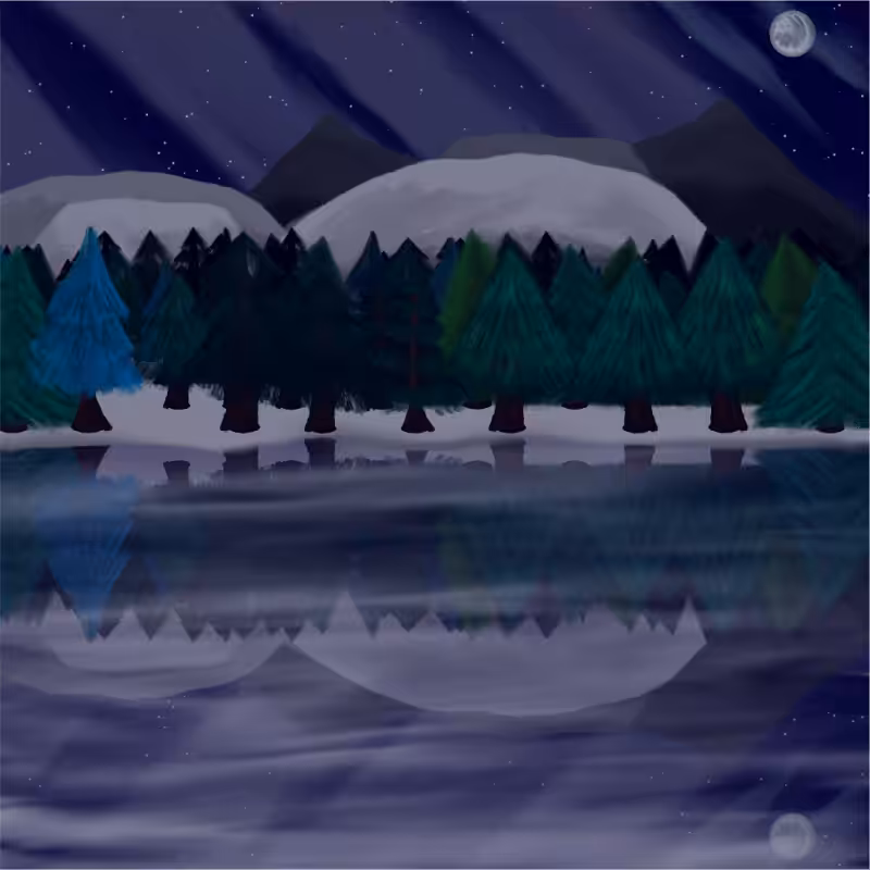 Moony Winter Lake #60