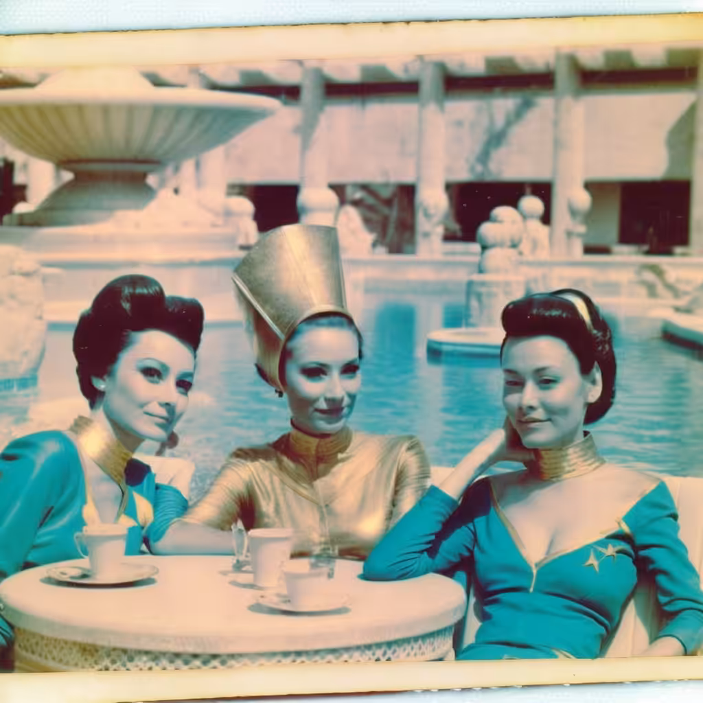 Secret Lives of Vulcans 082 - T'laik, Min, and Susi celebrate the return of the school year by enjoying a quiet day by the pool