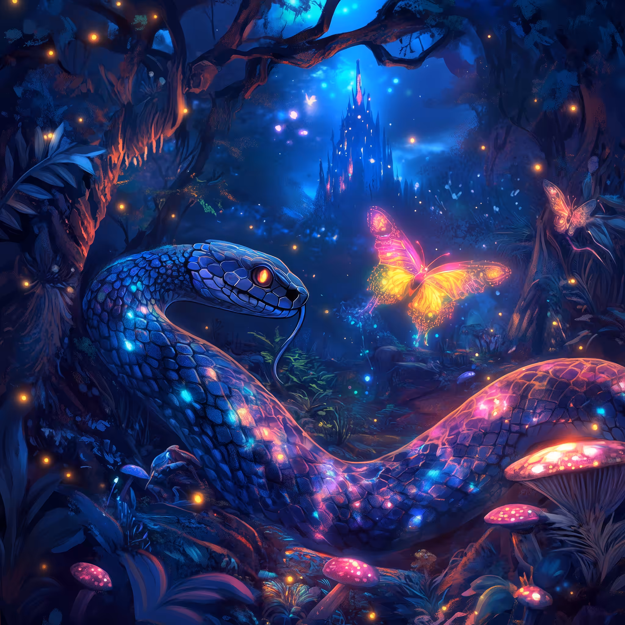 Enchanted Nocturne The Serpent's Gaze and Butterfly's Flight