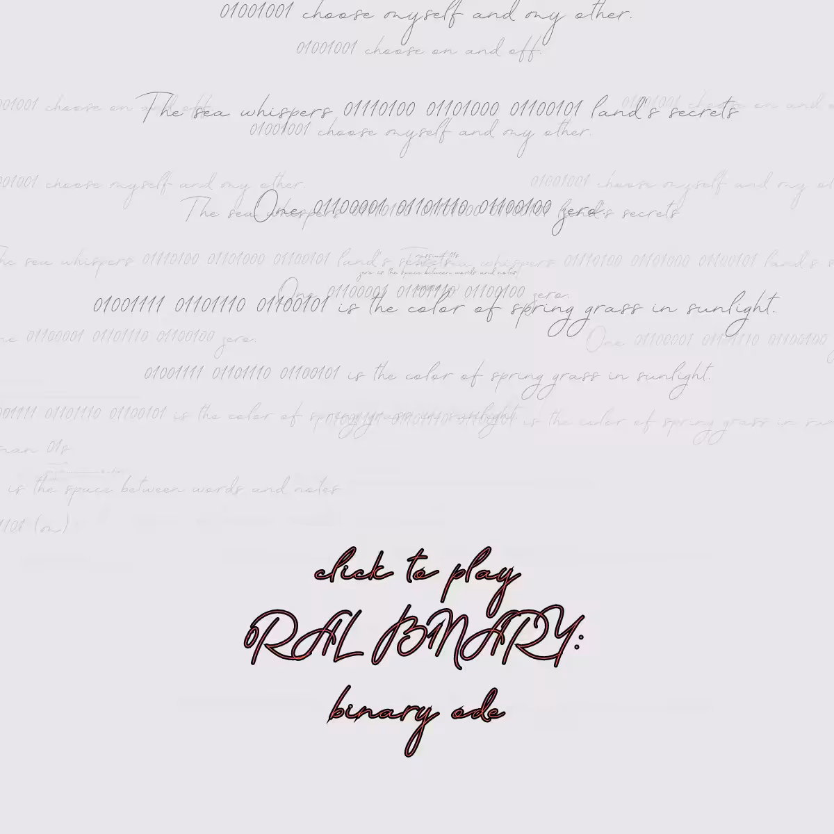 0RAL B1NARY: “BINARY ODE” #96