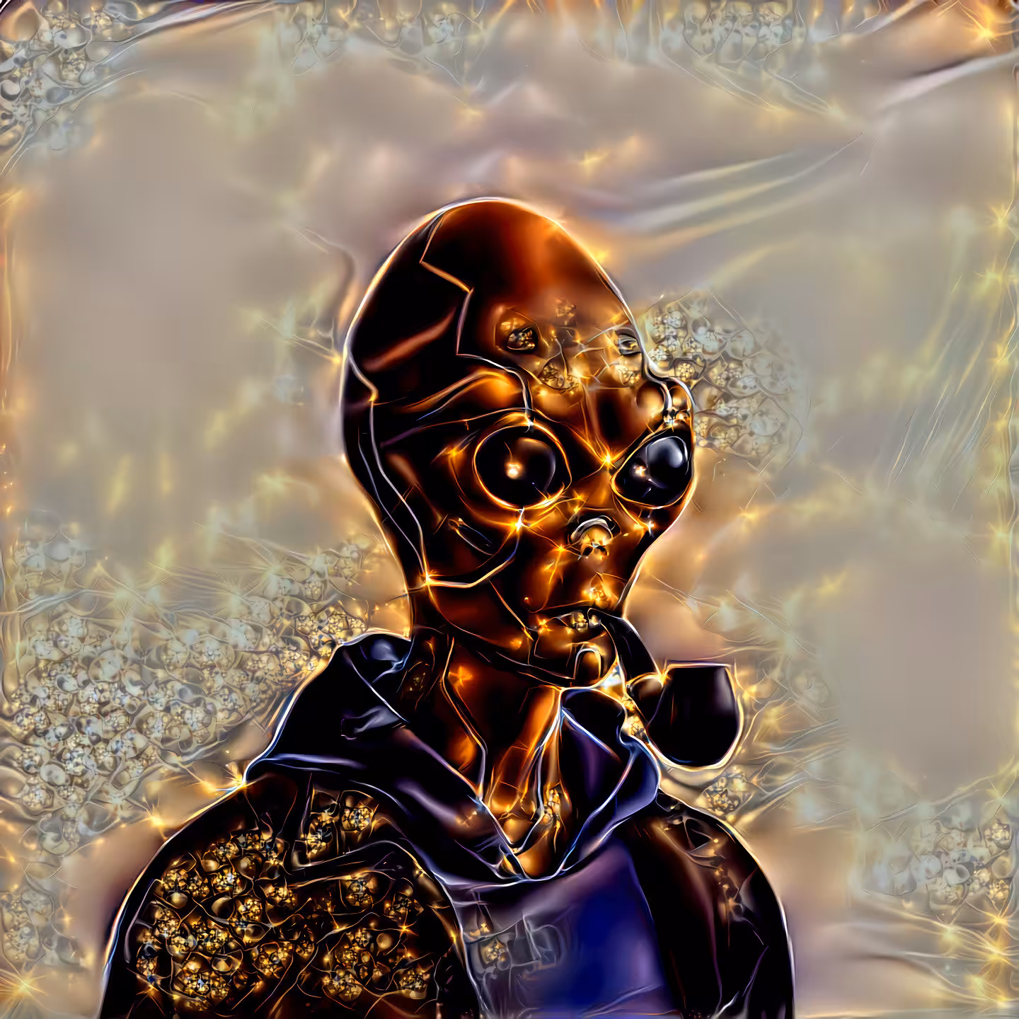 Golden Alien Smoking