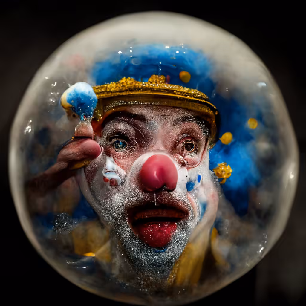 do bots dream of latent spaces : A clown is hunting a bubble inside a porcelain opera house V1