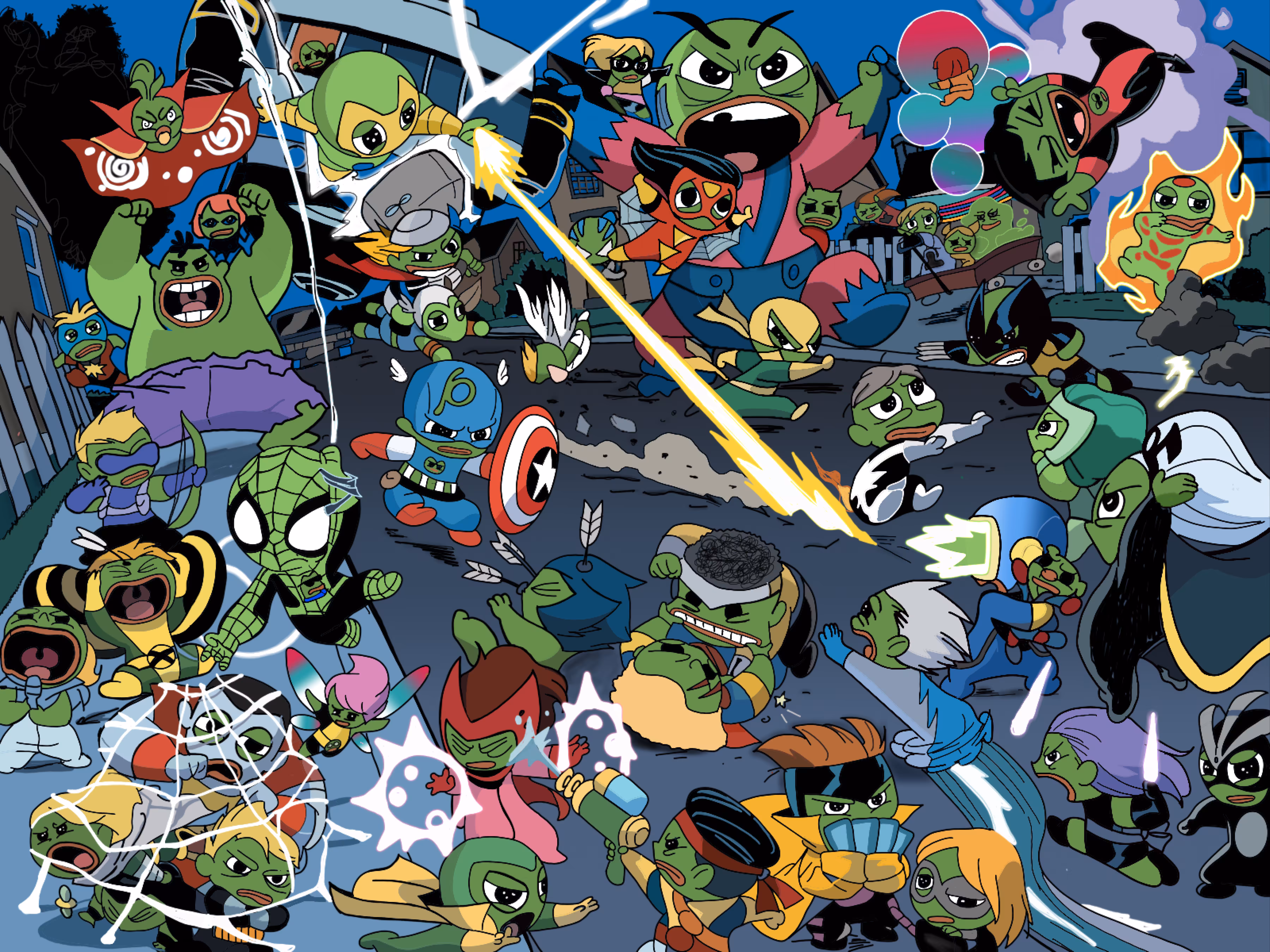 Clash of Baby Pepe Superheroes