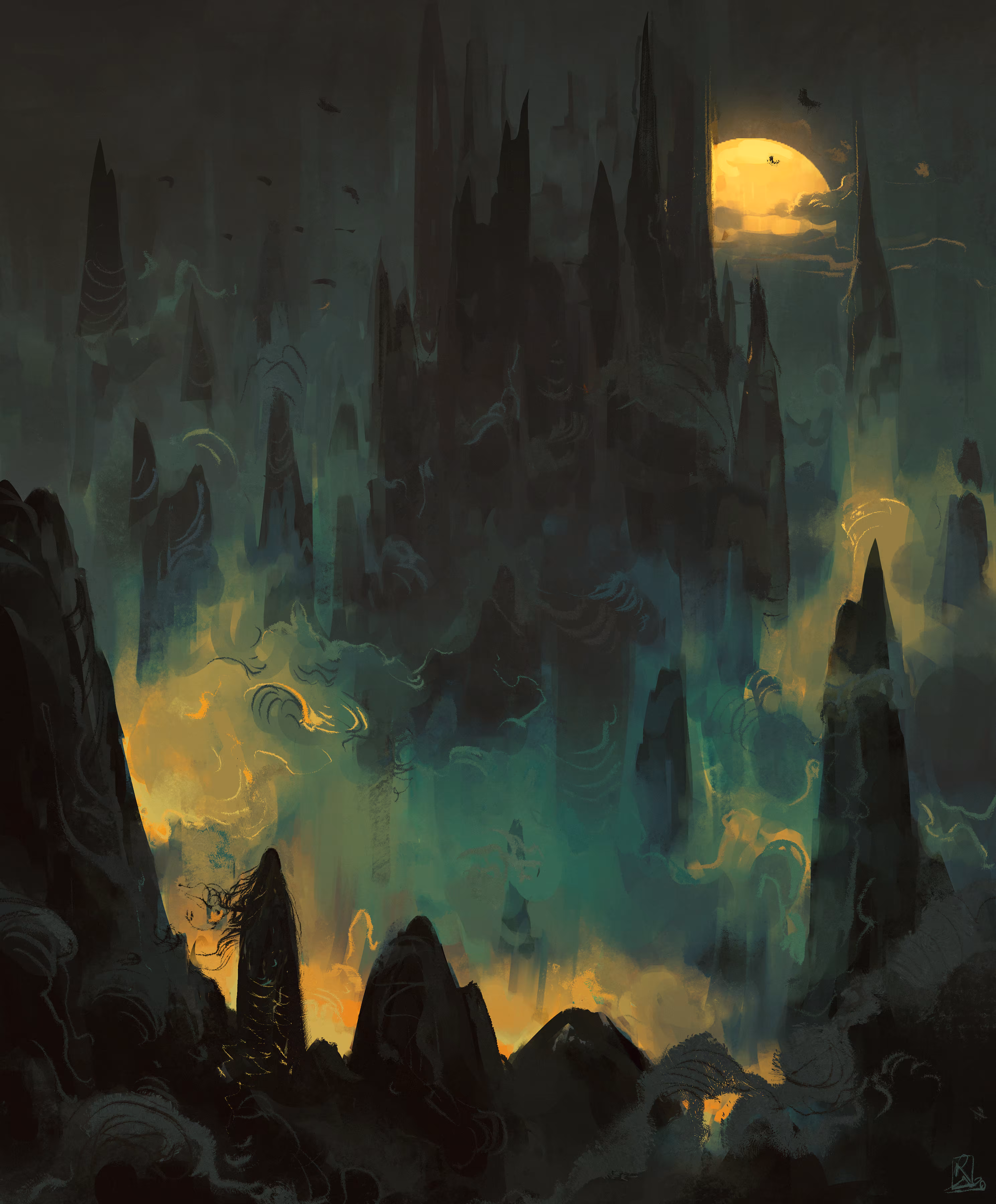 Among the foggy cliffs