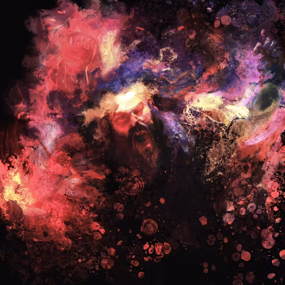 Emotion. Fear, scared, running away, Acrylic Pour