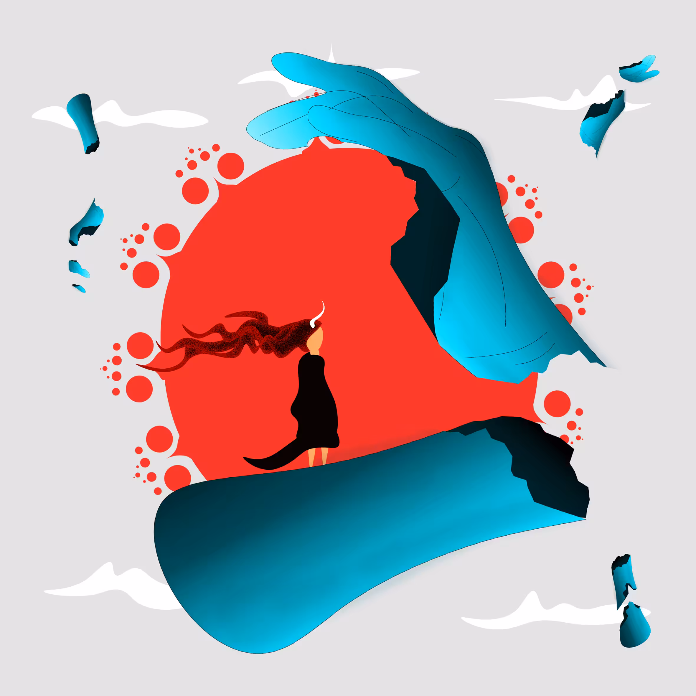 Girl Falling From The Sky