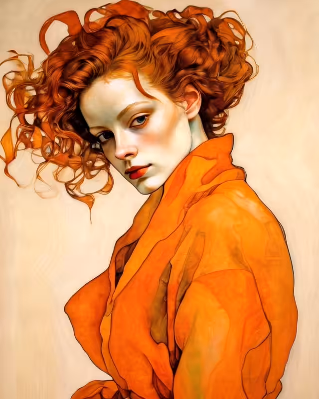 Woman In Argon Schiele Style