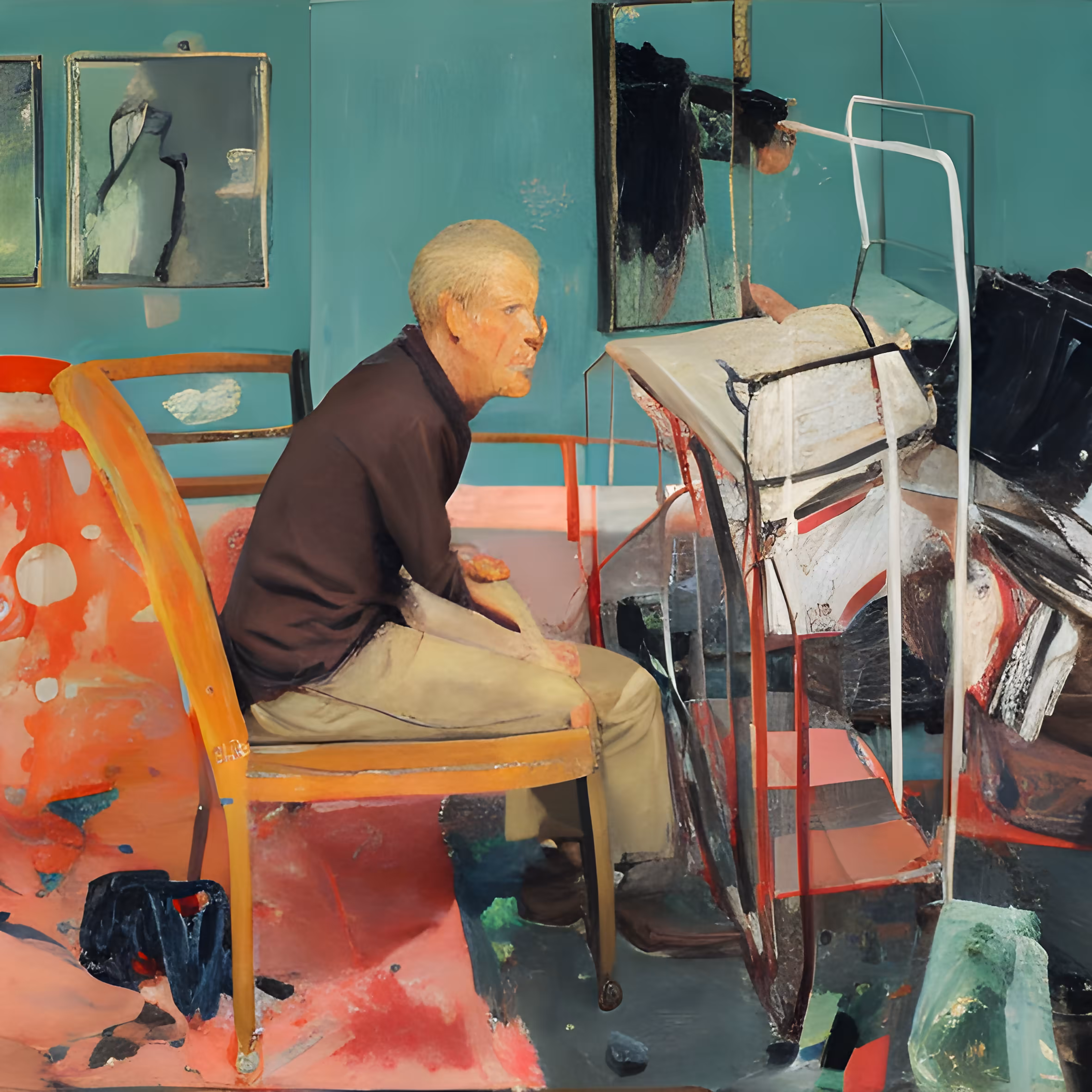 "Crime of Habit: Portrait of a Man Sitting on a Chair"
