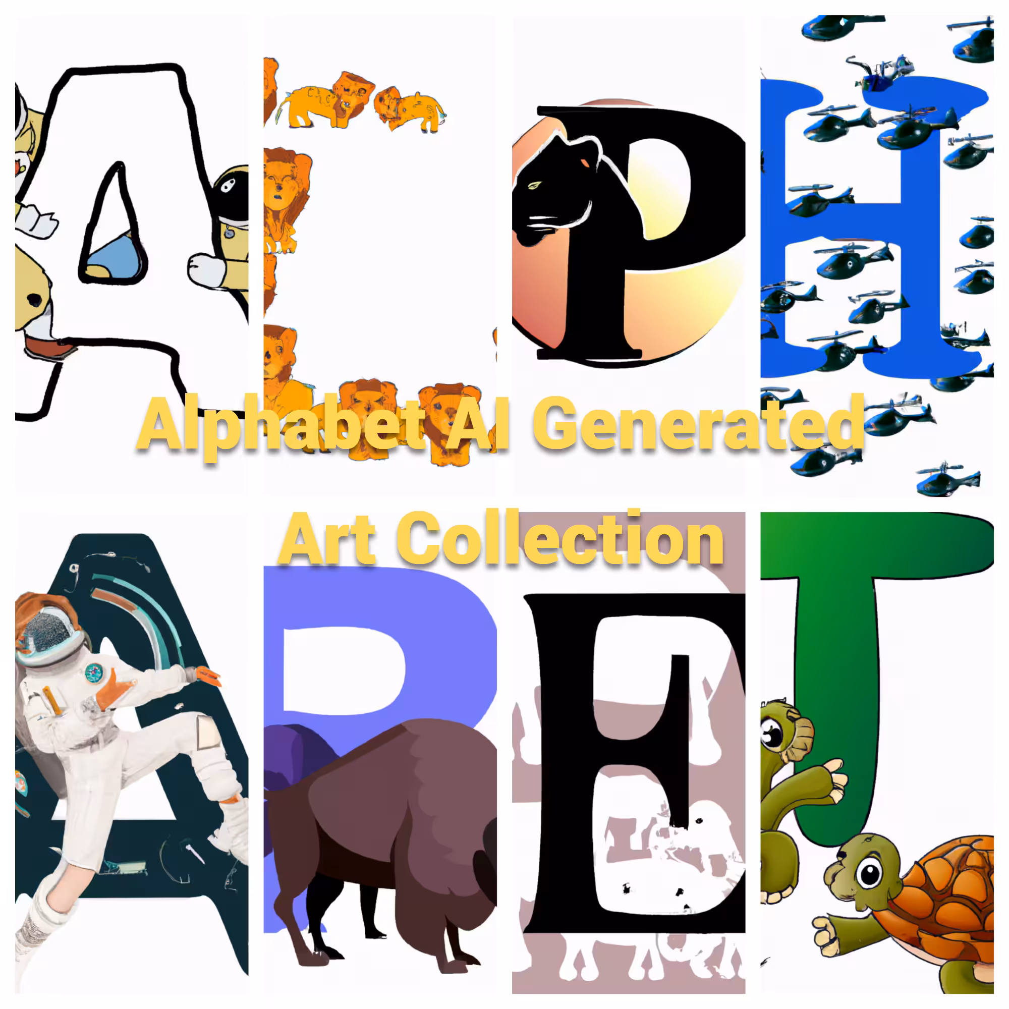 Alphabet AI Generated Art Collection