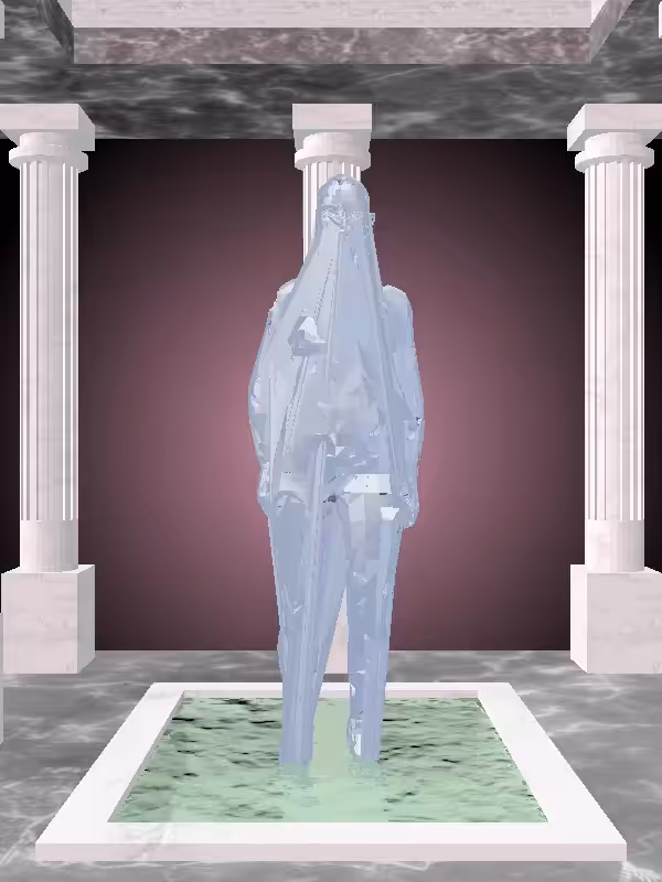 The Fragmented Jumping Blue Sky Woman #7094