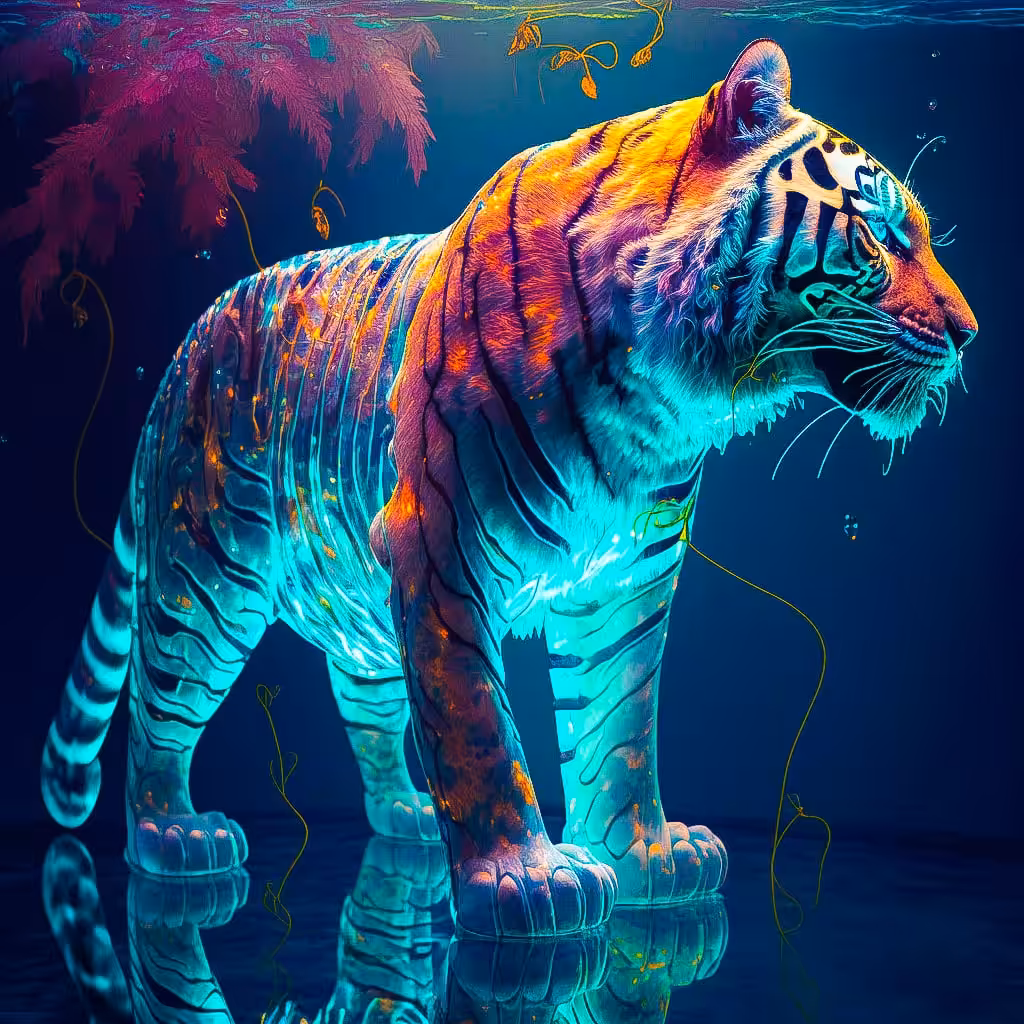 Abstract fun #13 : aqua tiger 