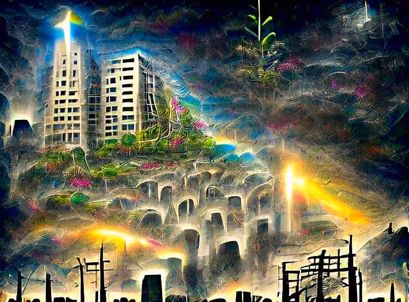 Abraham's First Works: An overgrown dystopia on the precipice of annihilation, at once shrouded in darkness yet filled with divine light.