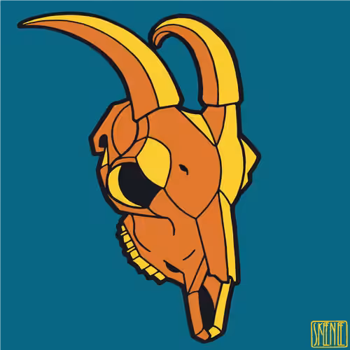 💀60 | MINIMALIST GOAT SKULL | Orange